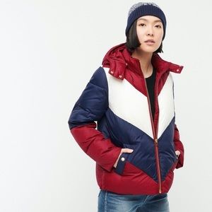 J. Crew Colorblock puffer jacket with Primaloft New without tags , size:S